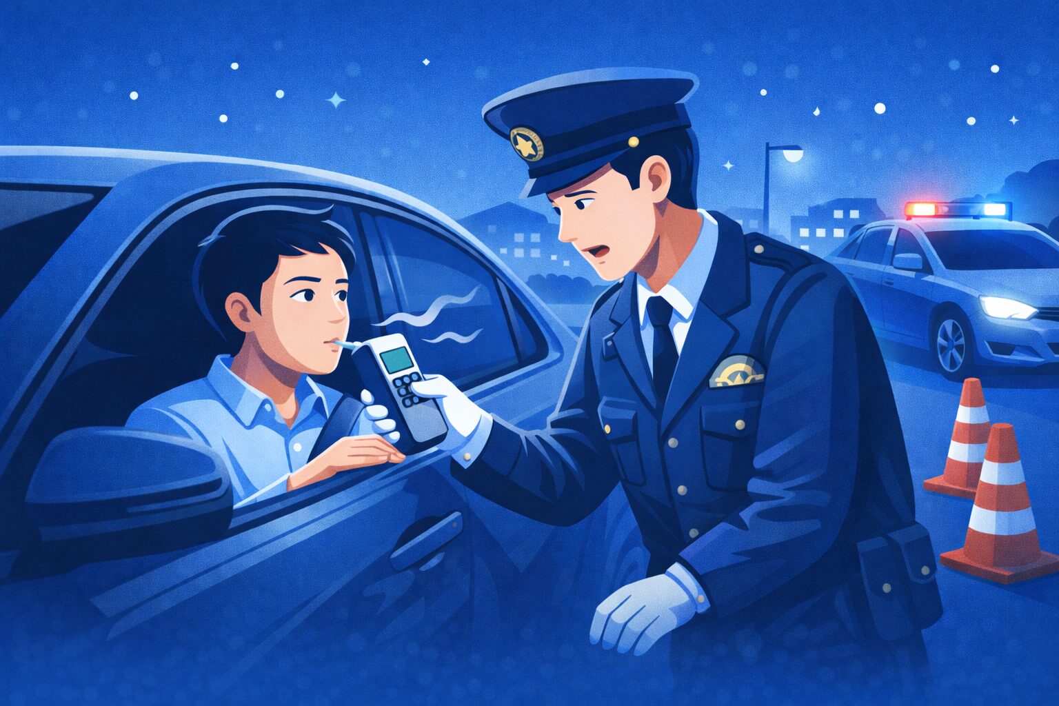 飲酒運転のアルコール検査