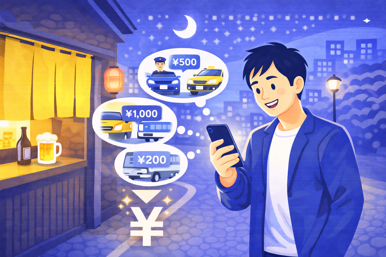 飲み会の帰りに一番安い帰宅方法