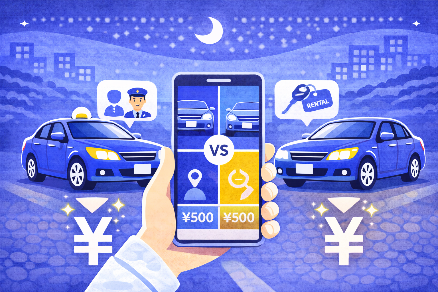 運転代行とレンタカー比較