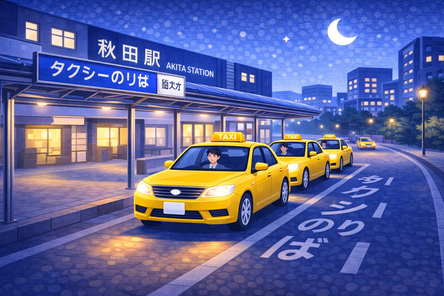 秋田の夜の移動手段