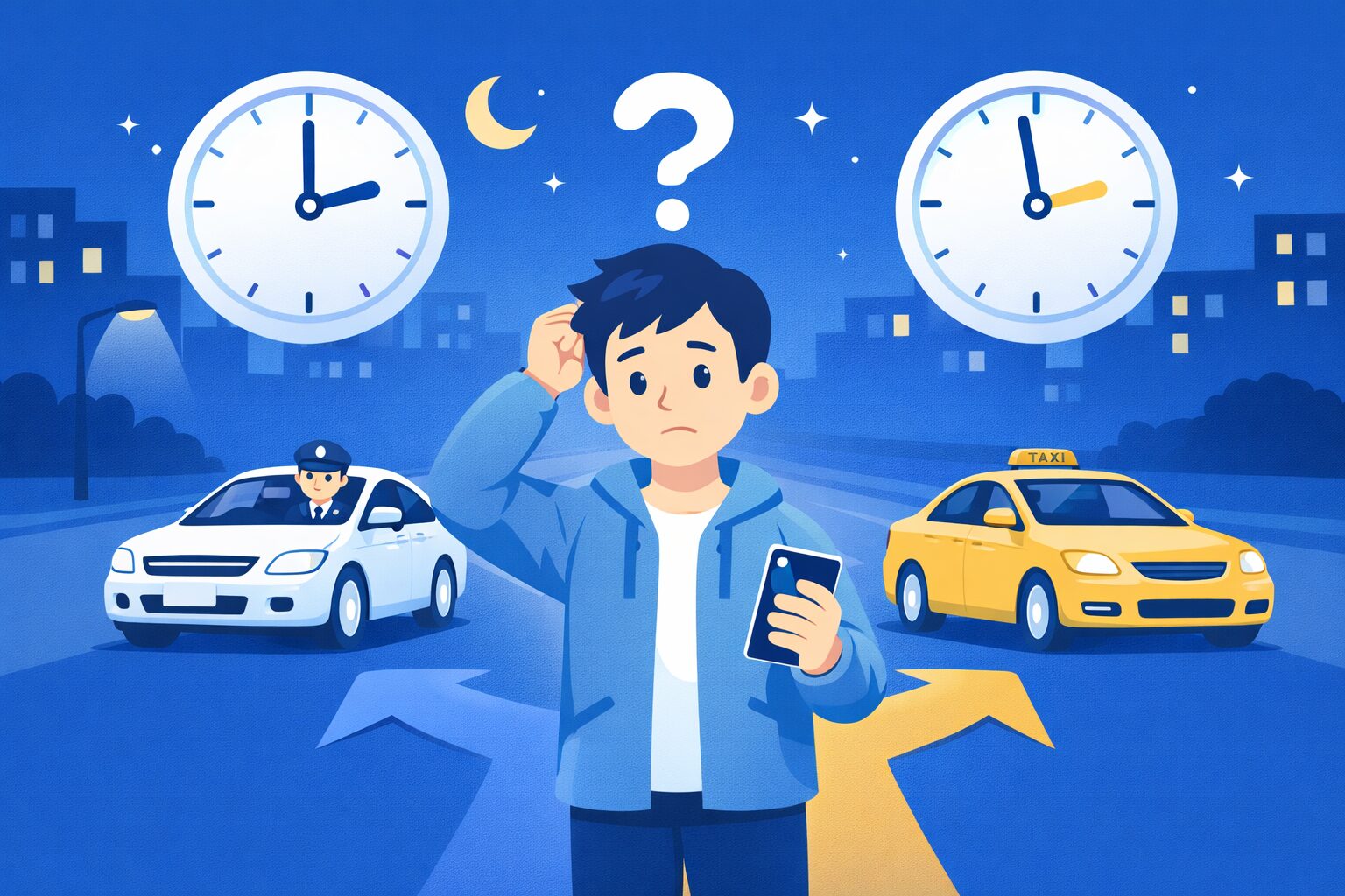 深夜は何時に動くべき？運転代行とタクシーの正しい使い分け
