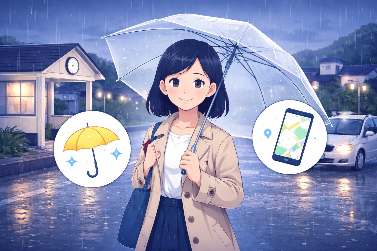 地方の夕方に雨の日でも安心して帰るためのポイント