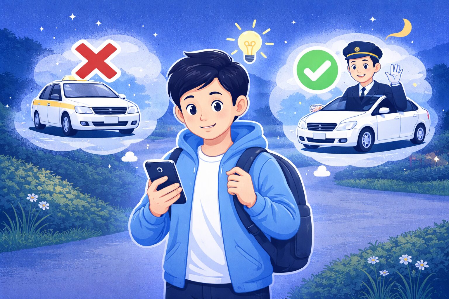 地方の深夜にタクシーが捕まらないときでも確実に帰れる方法｜初めてでも迷わない現実的な選択
