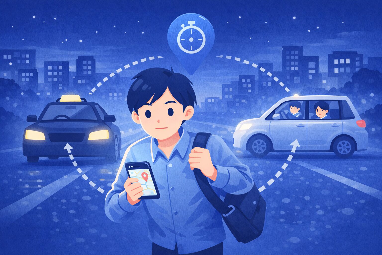 都会の深夜に急いで帰るならこれが最速｜タクシー・代行の最短ルート判断