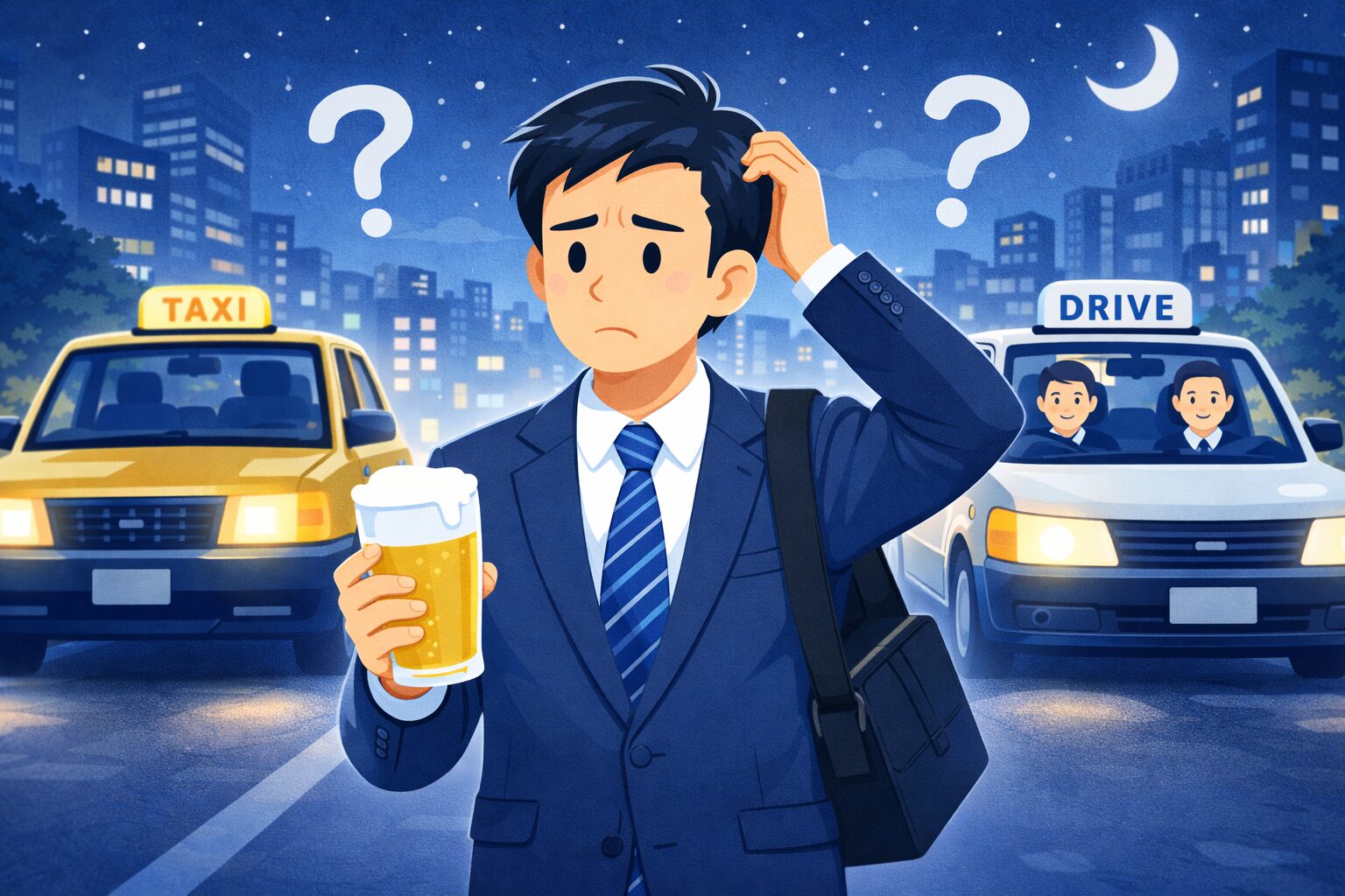 深夜に飲酒後どちらを選ぶべきか冷静に判断する方法｜ビジネスマンのための比較基準