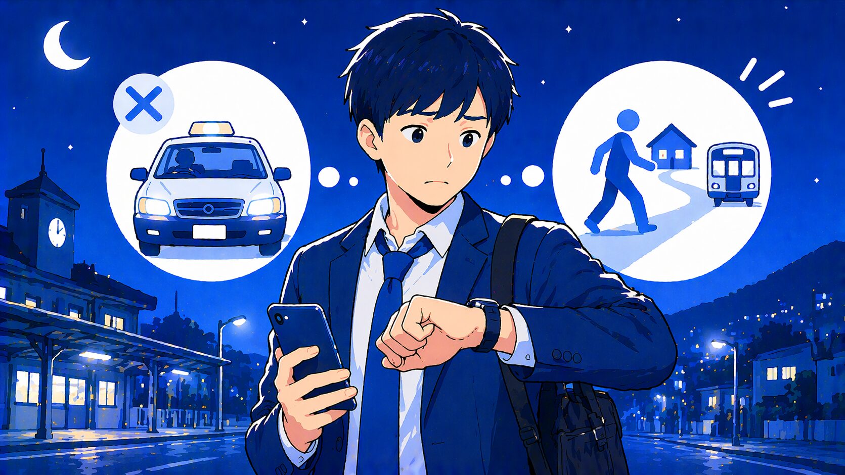 地方の終電後にタクシーが捕まらないとき最短で帰る方法｜急いでいる人のための実践判断