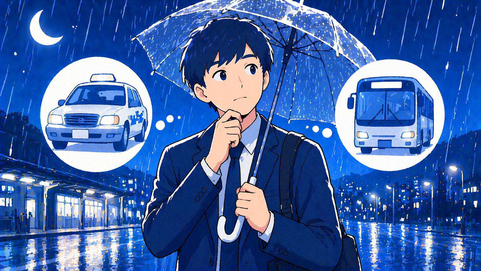 地方の終電後に雨が降るときの判断基準｜社会人が迷わず帰るための現実的な選び方