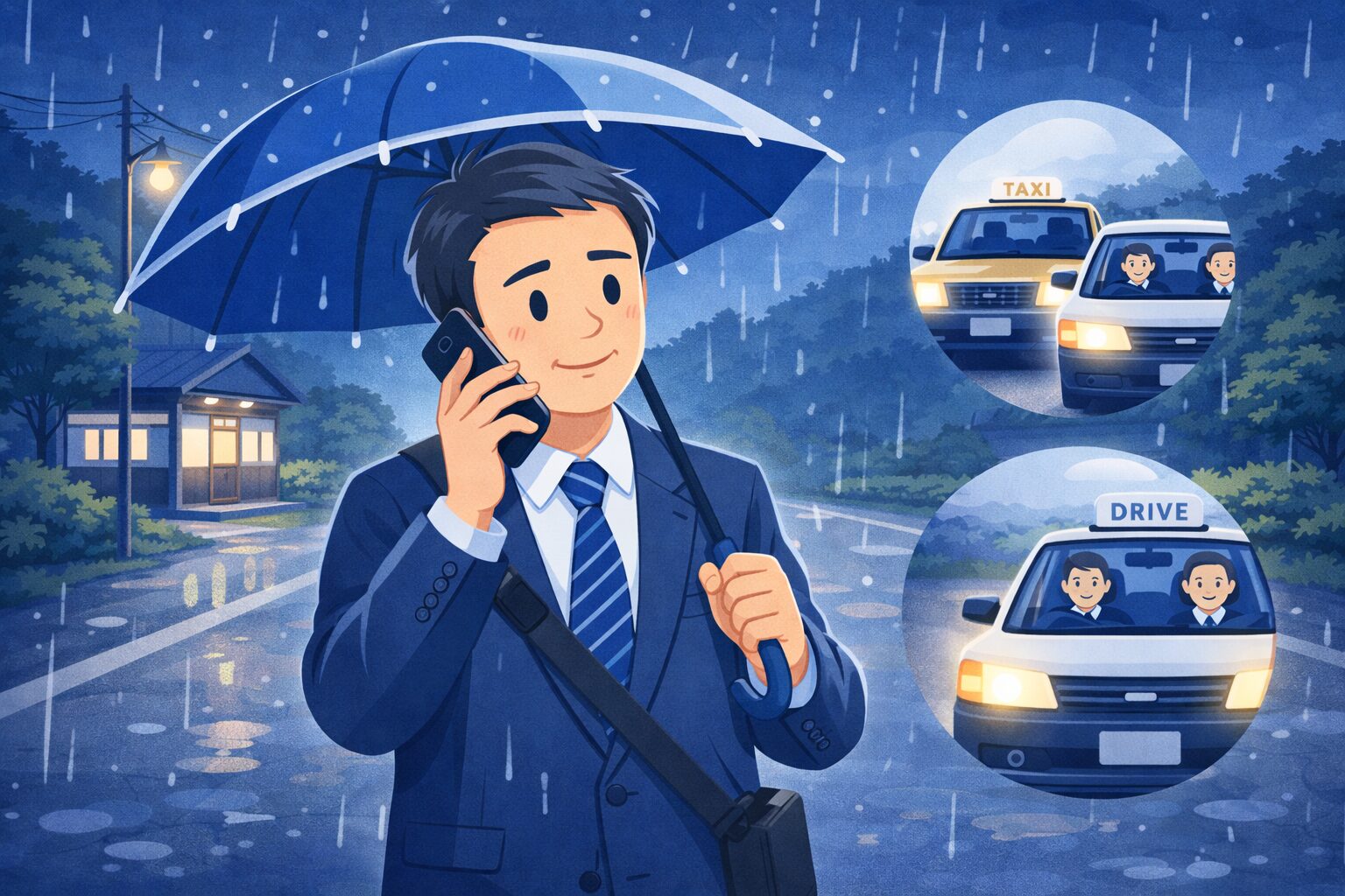 地方の雨の夜に最適な帰り方の選び方